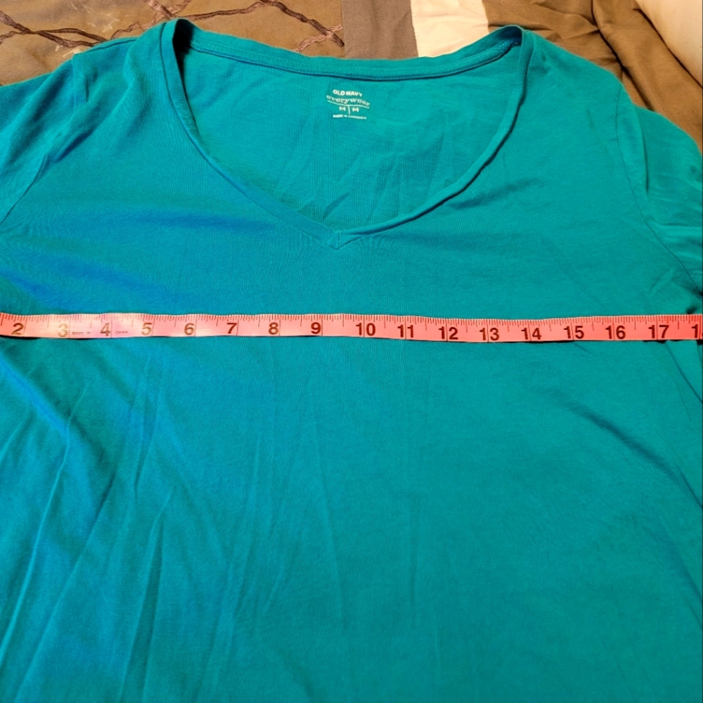 Old Navy Teal Blue V Neck Long Sleeve Shirt